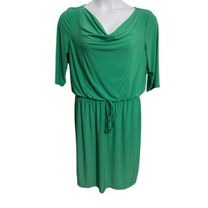NWT-Women's green size XL short sleeve cowl neck elastic waste short dress